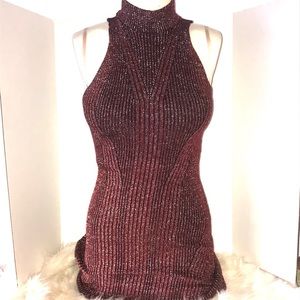 Love Republic wine sleeveless fitted knit dress